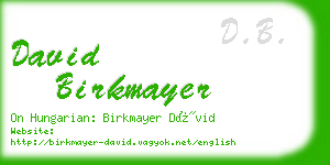 david birkmayer business card